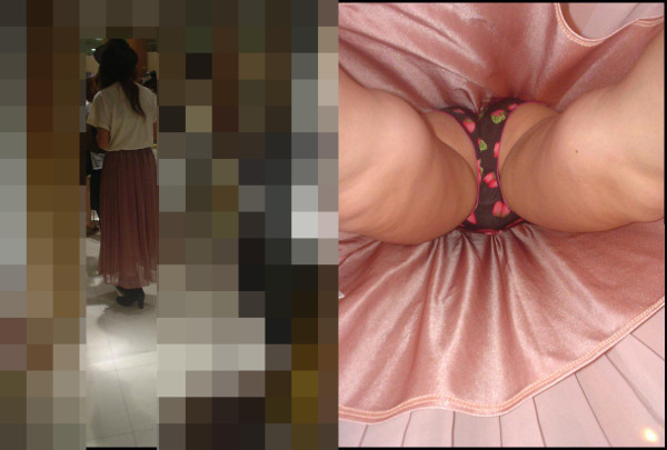 【パンチラ逆さ撮りエロ画像】大迫力！女の子のスカートの中を直下から盗撮！ 23