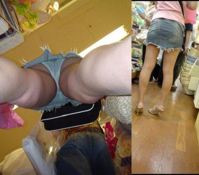 【逆さ撮りエロ画像】直下の角度から女の子のスカートの内部を盗撮したった！ 17
