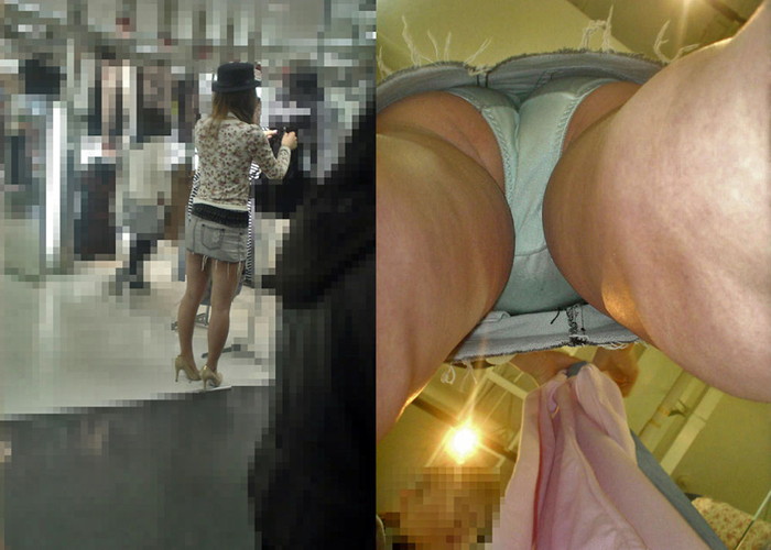 【逆さ撮りエロ画像】直下の角度から女の子のスカートの内部を盗撮したった！ 25