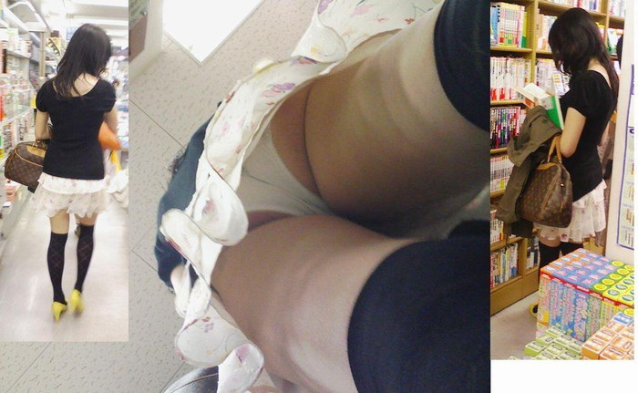 【逆さ撮りエロ画像】直下の角度から女の子のスカートの内部を盗撮したった！ 26
